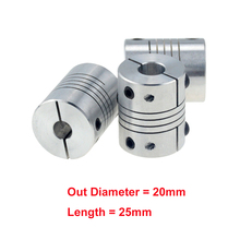 10pcs/lot D20L25 5x8mm CNC Motor Jaw Shaft Coupler clamp Flexible Coupling OD 20x25mm 4mm 5mm 6mm 6.35mm 8mm 2024 - buy cheap