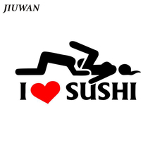 JIUWAN 12*6cm I LOVE SUSHI Car Styling Sticker Auto Vinyl JDM Reflective Adult Exciting Hot Sex Sexy Decal Motorcycle Decoration 2024 - buy cheap