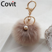 Covit Super Fluffy Fur Ball Key Chain Rings Cute Pompom Women Keychain Car Pendant Ornaments Bag Accessories Christmas gift 2024 - buy cheap