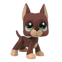 Магазин домашних животных милые игрушки #1519 модель Грейт дайн щенок шоколадная собака с зелеными глазами подарки для детей Игрушки фигурки животных 2024 - купить недорого