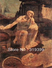 Leonardo Da Vinci Oil Painting Reproduction on Leonardo Da Vinci,St-Jerome ,Museam Qual, Free Fast Shipping, 100% handmade 2024 - buy cheap
