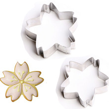 Novo 1 pc/lote sakura flor cortador e moldes de aço inoxidável fondant bolo cookie decoração cortadores de flores de cerejeira molde para bolo 2024 - compre barato