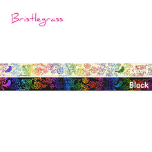 BRISTLEGRASS 100 Yard by Roll 5/8" 15mm Rainbow Flower Bird Foil Print Fold Over Elastics FOE Spandex Band Headband Dress Sewing 2024 - buy cheap