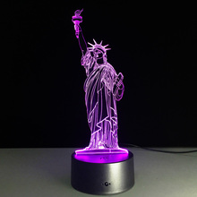 Estátua da liberty led luz noturna usb, 7 cores, humor, lâmpada, quarto, lâmpada de mesa, crianças, amigos, família, presente, dropshipping 2024 - compre barato