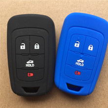 silicone rubber Car Key Case  cover Fit For Chevrolet Malibu Cruze Aveo 4 button remote Key 2024 - buy cheap