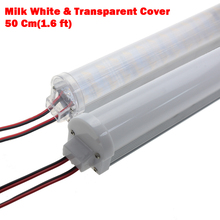 Faixa de luzes led smd 144 com perfil de alumínio e capa para pc, tubo rígido de 5 lâmpadas, faixa dupla, 50cm, 3528 leds 2024 - compre barato