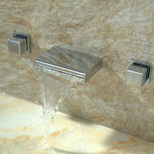 Настенный хромированный качественный латунный Смеситель для ванной комнаты «Водопад» 2024 - купить недорого