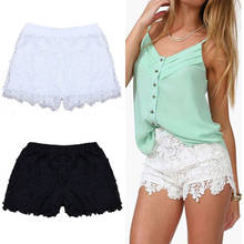 New fashion Women Lace Crochet Tiered Short Pants Summer Lady Solid Color Shorts Skirts Beach Casual Shorts 2024 - buy cheap