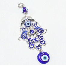 Amuleto ojo de la mano de Hamsa azul turco, ojo malvado amuleto, colgante de pared, decoración del hogar, 1 ud. 2024 - compra barato