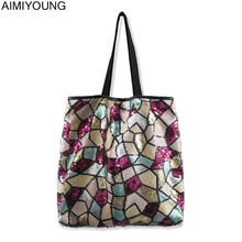 AIMIYOUNG Women Handbags Sequin Shoulder Bags Shiny Shining Large Tote Bags Female Designer Handbags Bolsa Feminina Bolsos Mujer 2024 - buy cheap