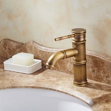 Antique Bamboo Bathroom Faucet Single Handle Bamboo Water Tap Antique bronze finish Brass Basin Sink Faucet 2024 - buy cheap