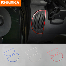 SHINEKA интерьер молдинги для Jeep Wrangler JK 2007-2010 Алюминиевый сплав приборной панели автомобиля аудио динамик украшения кольцо наклейки 2024 - купить недорого