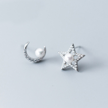 MloveAcc-pendientes románticos de Plata de Ley 925 con forma de luna y Estrella, accesorio de joyería para mujeres 2024 - compra barato
