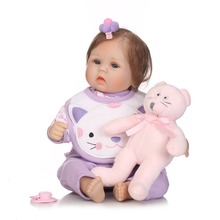 NPK-Muñeca de bebé Reborn de silicona para niñas, juguete de compañero de juegos para niños, Reborn de 40cm 2024 - compra barato