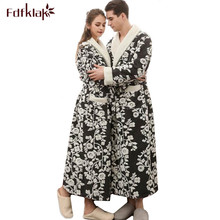 Fdfklak roupões para roupão de banho das mulheres plus size casal flanela inverno roupão vestes dos homens ou das mulheres em casa roupas 3XL 2024 - compre barato