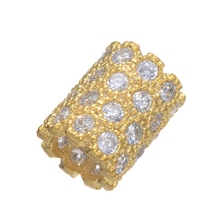 Contas de tubo espaçador de cobre zircônia cúbica, acessórios para pulseiras fabricação de joias cor ouro/rodio 2024 - compre barato
