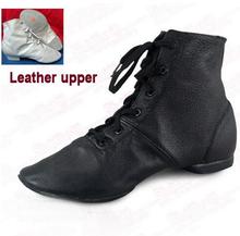 New 2017 Women Men Genuine Learher Jazz Dance Shoes Hip Hop Line Dance Shoe Jazz Dance Boots Handmade Black White Wholesale 2024 - buy cheap