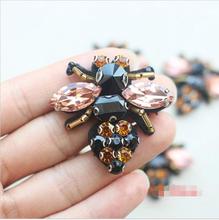 1Pcs Rhinestone Bee Beaded Patch for Clothing Sewing on Beading Applique Clothes Shoes Bags Decoration Patch DIY Apparel 2024 - buy cheap