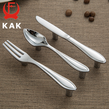 KAK Fashion-cuchara de aleación de Zinc para cocina, tenedor, cuchillo, manijas de armario, manija de muebles de 76mm, novedad 2024 - compra barato