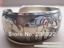 ZRM 20 шт./лот оптовая продажа винтажный красивый открытый дизайн тибетский слон резной мужской браслет для женщин 2024 - купить недорого