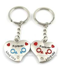 S9460 12Pcs Alloy Pair Chain Heart Lover key chain 2024 - buy cheap