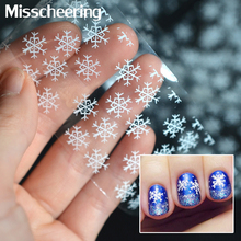 Новинка, Рождественская Фольга для ногтей в виде снежинок, переводная бумага для дизайна ногтей, сделай сам, украшения для ногтей 2024 - купить недорого