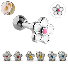 BOG-Pair Surgical Steel Daisy Flower Tragus Bar Ear Helix Piercing Studs 16g Cartilage Earring Body Jewelry Stud Earring 2024 - buy cheap