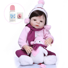 Полноразмерная силиконовая кукла dollmai 55 см с шарфом, 22 дюйма, Реалистичная Нетоксичная кукла, игрушки, куклы lol bonecas для девочек reborn baby 2024 - купить недорого