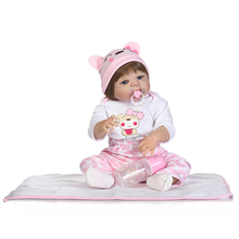 Npkcollection boneca infantil de silicone reborn, boneca de corpo inteiro com silicone, brinquedo realista de princesa para bebês, presente de aniversário 2024 - compre barato