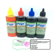 Yotat-kit de recarga de tinta corante, 4 unidades, 100ml, para hp902, hp903, hp906, hp905, hp907, hp908, hp909, cartucho de tinta ou ciss 2024 - compre barato