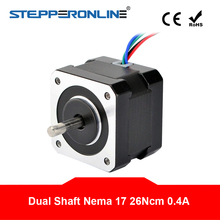 Dual Shaft Nema 17 Stepper Motor 34mm 26Ncm(36.8oz.in) 42 Motor 4-lead 0.4A Nema17 Stepper 12V DIY CNC 3D Printer 2024 - buy cheap