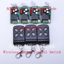 4 receptores + 3 transmissores rf 315 v 1ch, 433mhz/220 mhz, controle remoto sem fio sistema de interruptores para lâmpada de luz led