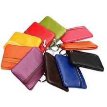 2019 Soft Brand Men Genuine Leather Card Holder Coin Purse Key Holder Zip Wallet Pouch Bag Purse For Women New #D 2024 - buy cheap