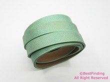 Flat leather cord 10mm Metallic green leather strips 10x2mm leather cord S1048 2024 - buy cheap