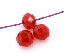 DoreenBeads Glass Loose Beads Flat Round Red Transparent Faceted About 4mm(1/8")Dia,Hole:Approx 0.8mm,20 PCs 2024 - buy cheap