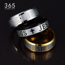 Кольцо с надписью «Иисус крест» из нержавеющей стали 2024 - купить недорого