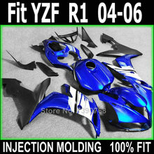 Injection molding plastic fairings for Yamaha YZFR1 2004 2005 2006 metallic blue black fairing kit YZFR1 04 05 06 NV106 2024 - buy cheap