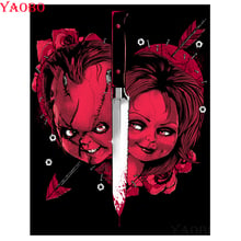 Full Square round drill Diamond Mosaic horror movie 5D DIY Diamond Painting Bride of Chucky Rhinestone Embroidery Cross Stitch 2024 - buy cheap