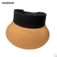 MAERSHEI Fashion Women Sun Hat Retractable Visor Female Summer Sun Empty Top Hat travel Cap UV Sun Hat Woman Beach Hat 2019 2024 - buy cheap