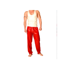 Latex Sexy White Sleeveless Vest and Red Loose Sports Trousers 0.4mm Size XXS-XXL 2024 - buy cheap