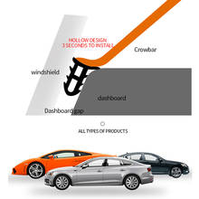 Резиновый уплотнительный герметик 1,6 м для приборной панели автомобиля, ветрозащитная уплотнительная лента для лобового стекла 2024 - купить недорого