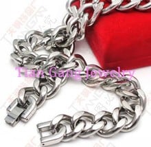 7"-40" 15mm Heavy Silver Color 316L Stainless Steel Mens  Necklace Or Bracelet Choose Wholesale Jewellery 2024 - buy cheap