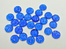 200 acrílico real azul redondo Flatback punteado Rhinestone gemas 8mm (0,31 ") 2024 - compra barato
