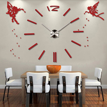 3D DIY Large Wall Clock Modern Design Angel Decorative Oversize Kitchen Clock Acrylic Mirror Wall Stickers Big Wall Clocks 2024 - buy cheap