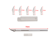 Kit de utensilios con cuchillas de Metal antideslizantes, cortador de cuchillos de grabado artesanal + 5 uds. De cuchillas PCB para teléfono móvil, herramientas manuales de reparación DIY 2024 - compra barato