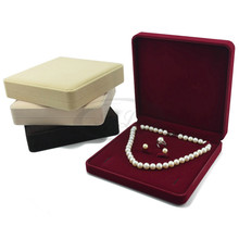 Jewelry Set Box 19x19x4cm Necklace Earring Ring Gift Box Velvet Wedding Packaging Favor Holder Jewelry Display Storage Box Case 2024 - buy cheap