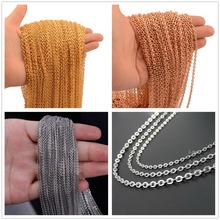 5/10/20/100Meters Wholesale DIY Jewelry Stainless Steel Silver Color/Gold/Rose Gold Welding Cross Link Chain In Bulk 1.5-3.2MM 2024 - buy cheap