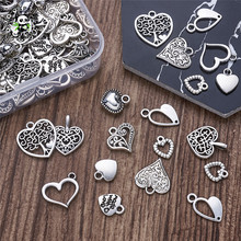 pandahall 100pcs Heart Shape Pendant Tibetan Style Alloy Pendants Charms for DIY Gift Jewelry Necklace Bracelet Making Accessory 2024 - buy cheap