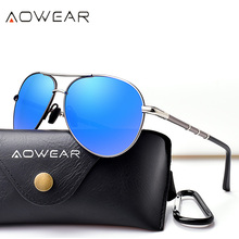 AOWEAR Brand Designer Polarized Aviation Sunglasses Men Retro Mirror Sun Glasses Male Driving Outdoor Goggles Glasses Oculos 2024 - buy cheap