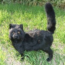 Simulação de gato preto 1:1 modelo de animal de alta qualidade gato, polietileno & furs resina artesanato, adereços, decoração presente a796 2024 - compre barato